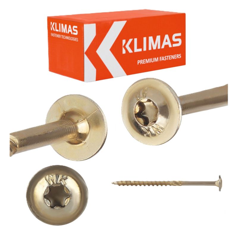 Wkręty ciesielskie Klimas WKCP 10x140 mm do drewna z łbem talerzowym 25szt