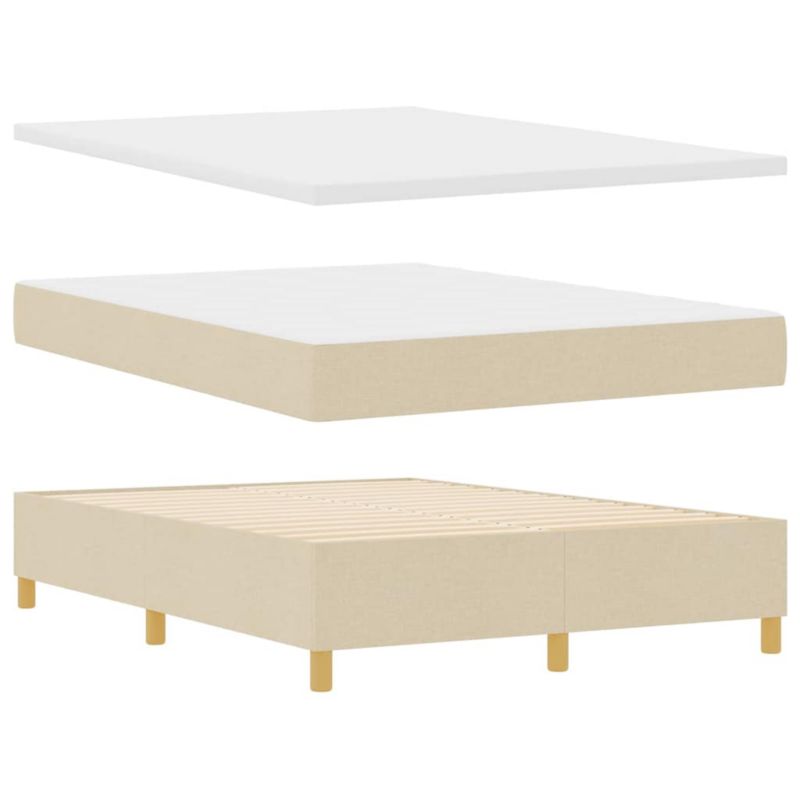 Łóżko z materacem WaszeMeble 135x190 cm Kremowy tkanina WM-3344301 1 szt.