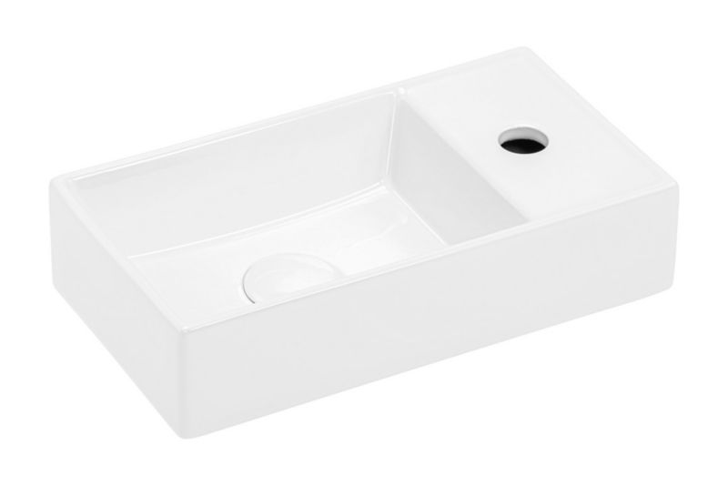 Umywalka nablatowa Uptrend Fika biały połysk 40,5x22 cm prostokątna bez przelewu 1 szt.