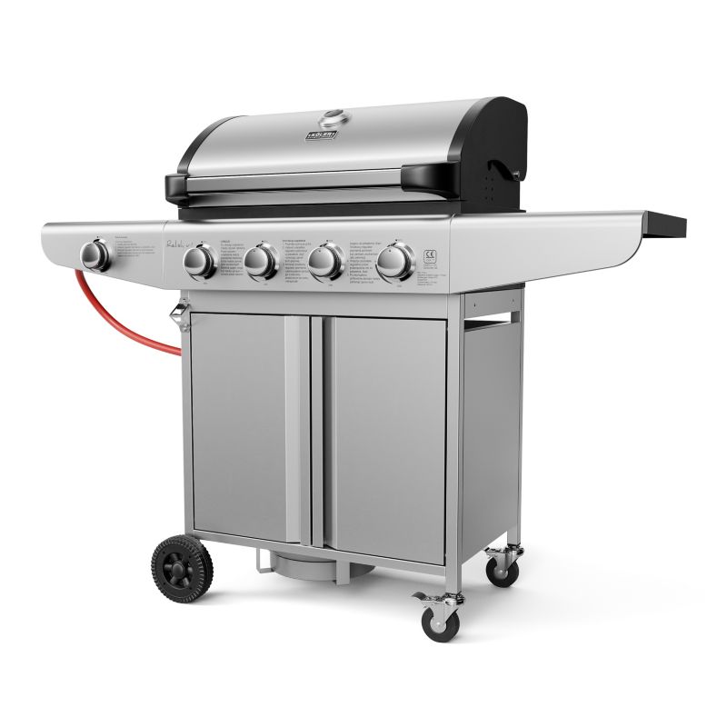 Grill Gazowy Koler Relish V1 Srebrny Nierdzewny 5 Palników 16kW 2 Ruszty + Pokrowiec 1 szt.