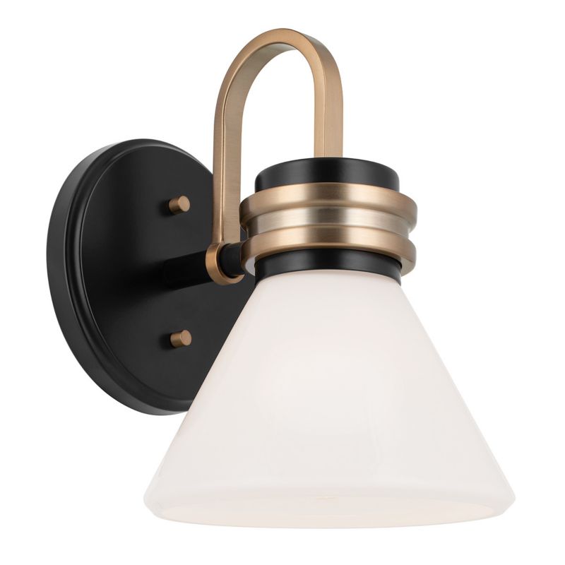 Kinkiet ścienny Kichler Farum czarny-szampański brąz-biały do łazienki 1 x G9 x 3W IP44 wym: 24 x 17,8 x 21,5 cm - 1 szt.