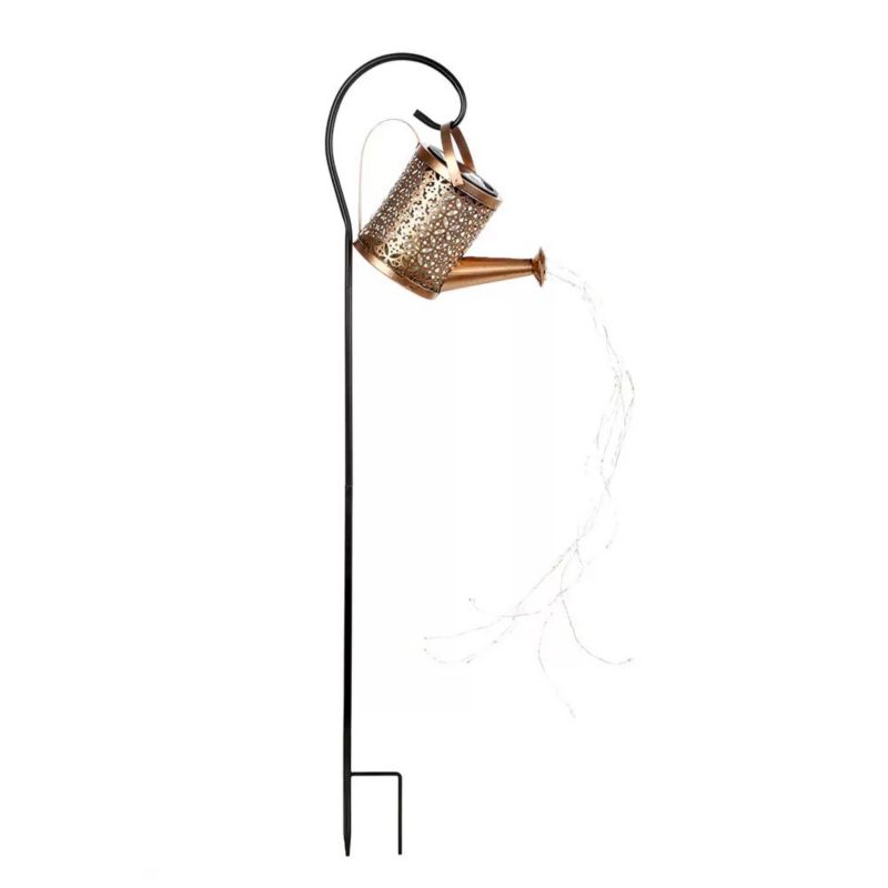 Lampa solarna LED MasterLED konewka 80 cm IP44 3000K czarna złota lampka latarnia 1 szt.