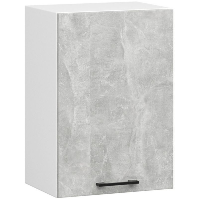 Szafka kuchenna Akord W50 system Oliwia Biała 50 cm 1 drzwi kolor Beton mat 2 półki 50x30x58 cm 1 szt.