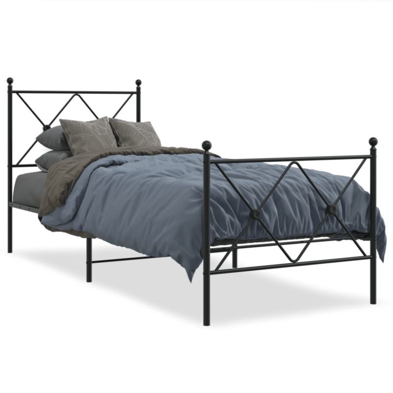 Łóżko metalowe WaszeMeble 75x190 cm czarna WM-376510 1 szt.