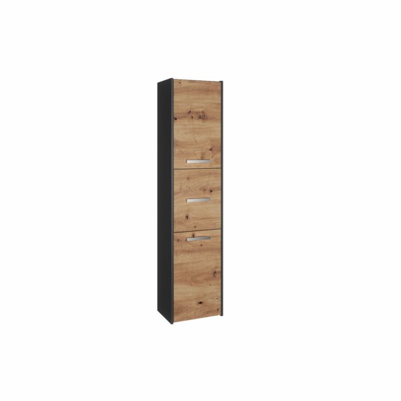 Szafka Łazienkowa Topeshop Regał Słupek S43 Antracyt Dąb Artisan 30x40x170 cm 1 szt.
