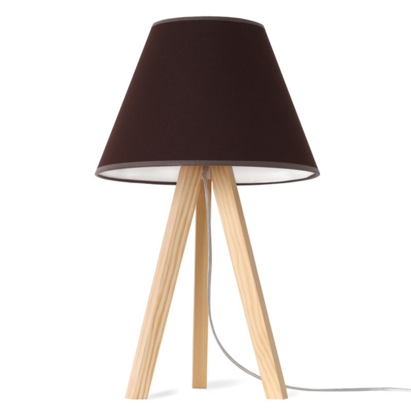 Lampa stołowa nocna trójnóg naturalny Light Home Gaja 1x E27 60W abażur brązowy 1szt.