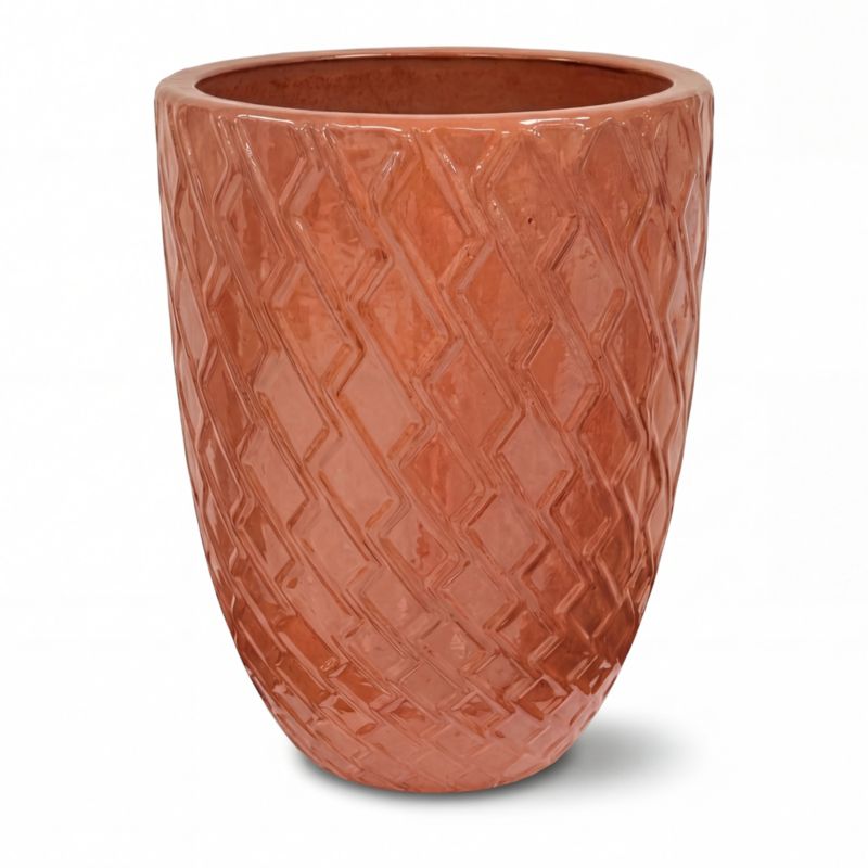 Donica ceramiczna Provencelia ZEUS Jasnoróżowy, sred.41 x H55 cm, mrozoodporna, rękodzieło, szkliwiona 1 szt.