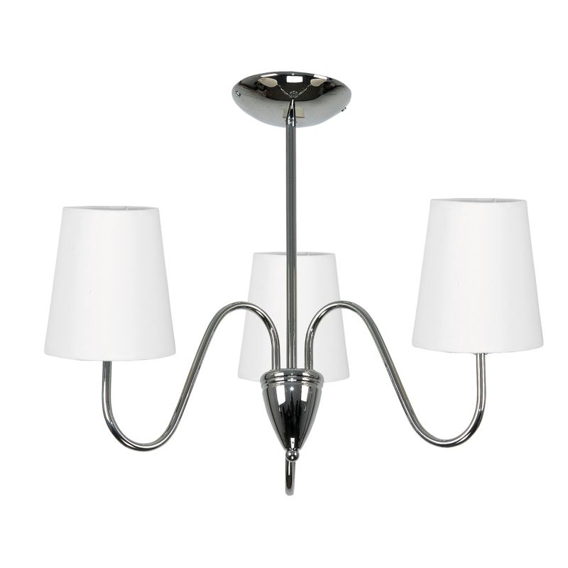 Lampa sufitowa wisząca EDYLIT glamour białe abażury 3xE27 KRIOS 7-682 1 szt.
