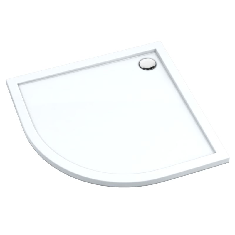 Brodzik półokrągły Schedpol Atla 80 x 80 x 4,5 cm biały gładki