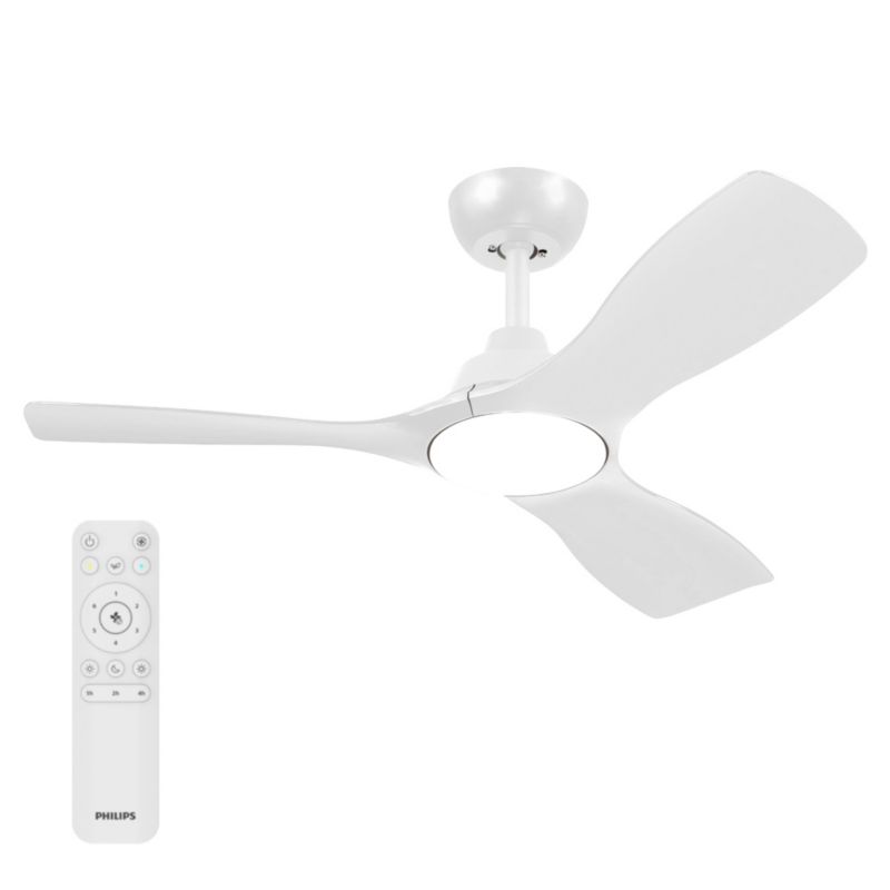 Lampowentylator Philips Fixed Blade 30W 106cm Lampa Sufitowa Wentylator sufitowy 24W 2650lm CCT Biały z Pilotem 1 szt.