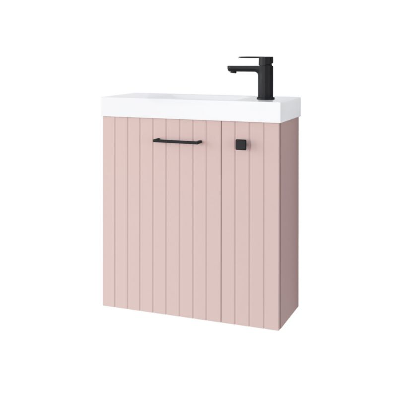 Zestaw umywalka z szafką Uptrend Nook wisząca 55 cm rose mat czarny mat 1 szt.
