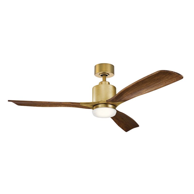 Wentylator sufitowy z lampą Kichler Ridley Ii mosiądz LED 14W 3000K 1300lm pilot IP20 wym: 41 x 132 x 132 cm - 1 szt.