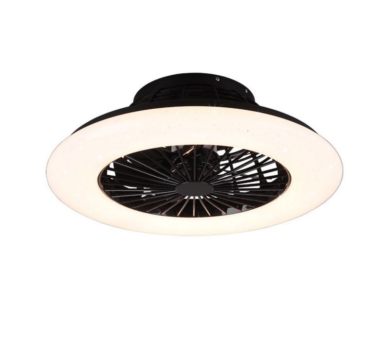 Wentylator sufitowy z lampą RL Stralsund czarno-biały LED 30W 2700K-6000K 2200 lm pilot IP20 wym: 16,8 x 50 x 50 cm - 1 szt.