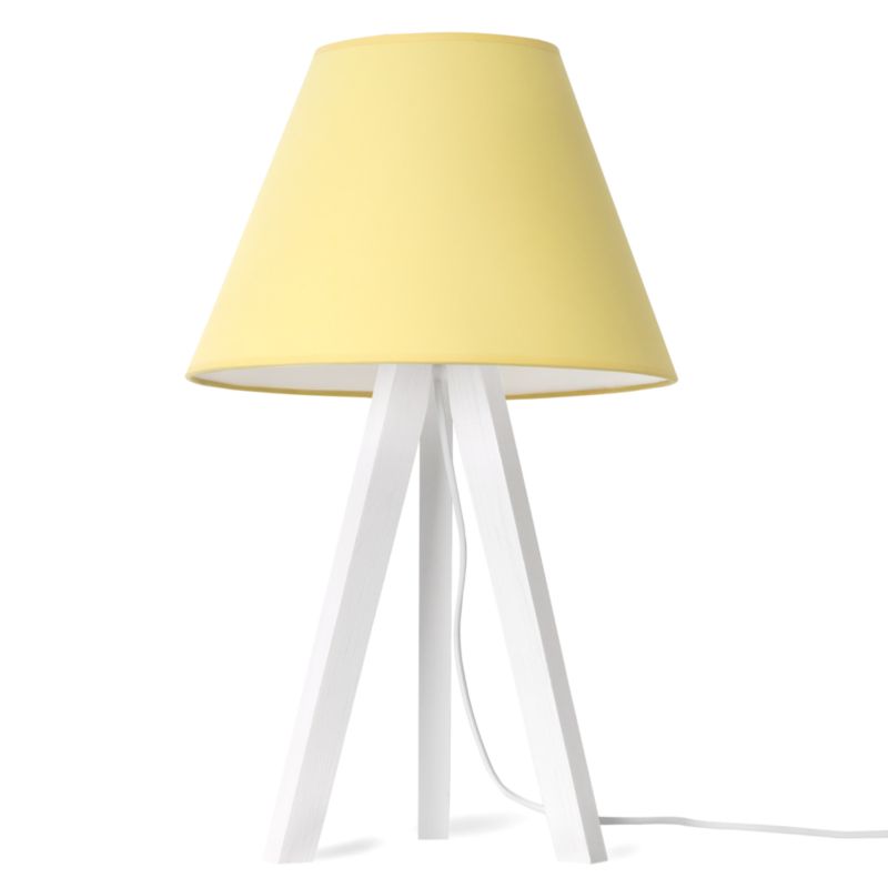 Lampa stołowa nocna trójnóg biały Light Home Pastel 1x E27 60W abażur żółty 1szt.