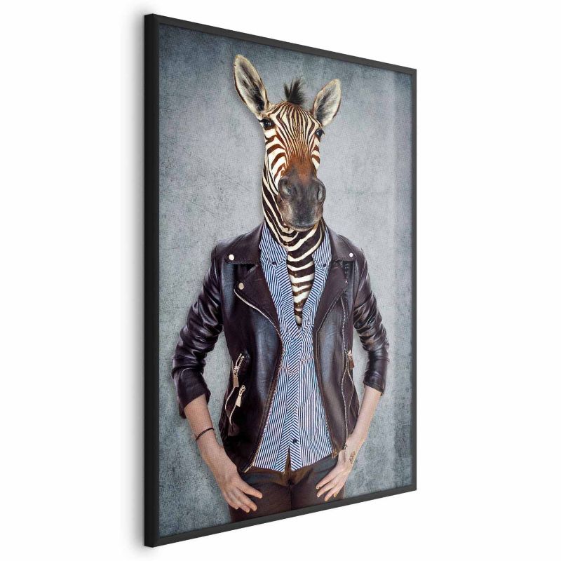 Plakat Artgeist Zebra Ewa 21x30 cm z ramą czarną bez marginesu 1 szt