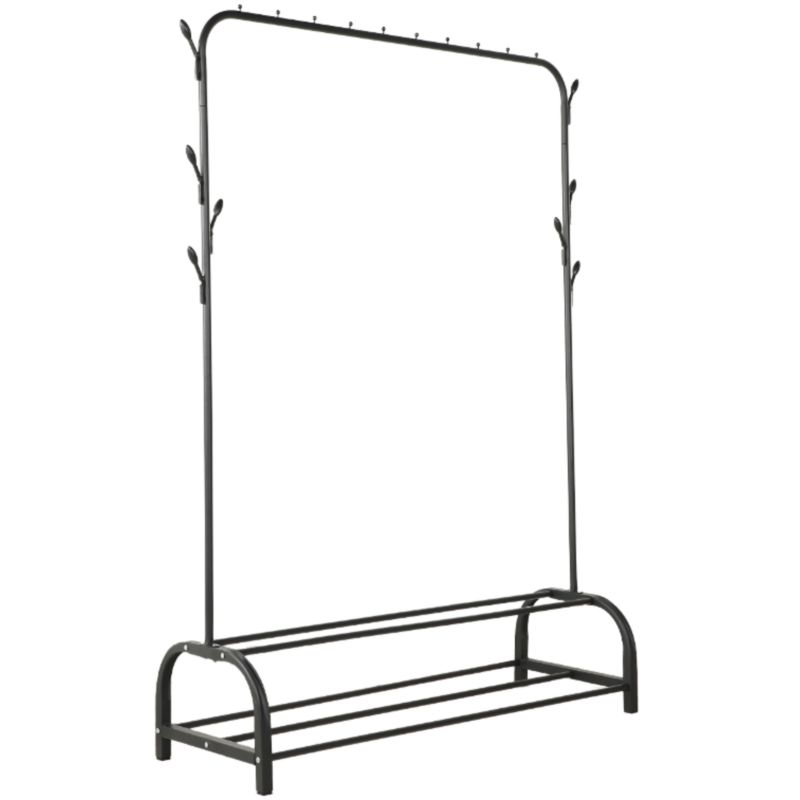 Wieszak na ubrania Artdesign wolnostojący metalowy czarny do garderoby 157 x 110 x 39cm 1 szt.