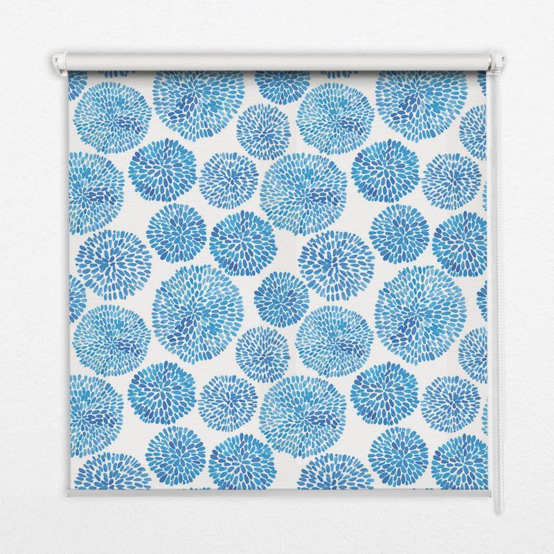 Roleta Przepuszczające Światło Tulup 100x140 cm Niebieskie Koła Z Płatków Montaż do ściany/sufitu 1 szt.
