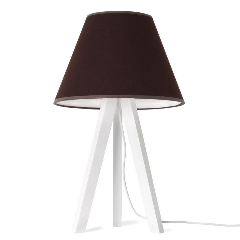 Lampa stołowa nocna trójnóg biały Light Home Gaja 1x E27 60W abażur brązowy 1szt.