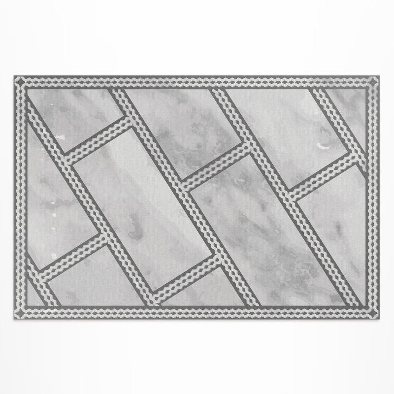 Dywan Winylowy Z Nadrukiem Wallfluent 140x210 cm Ozdobne marmurowe jasne płytki 1 szt.