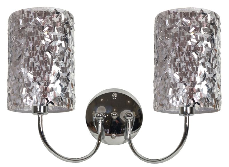 Kinkiet czarne abażury z cekinami Candellux Deimos czarny 2xE14x40W IP20 wym:24x29x16cm - 1 szt.