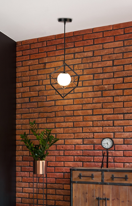 Czarno-złota lampa wisząca sufitowa do salonu WEERT metal szkło