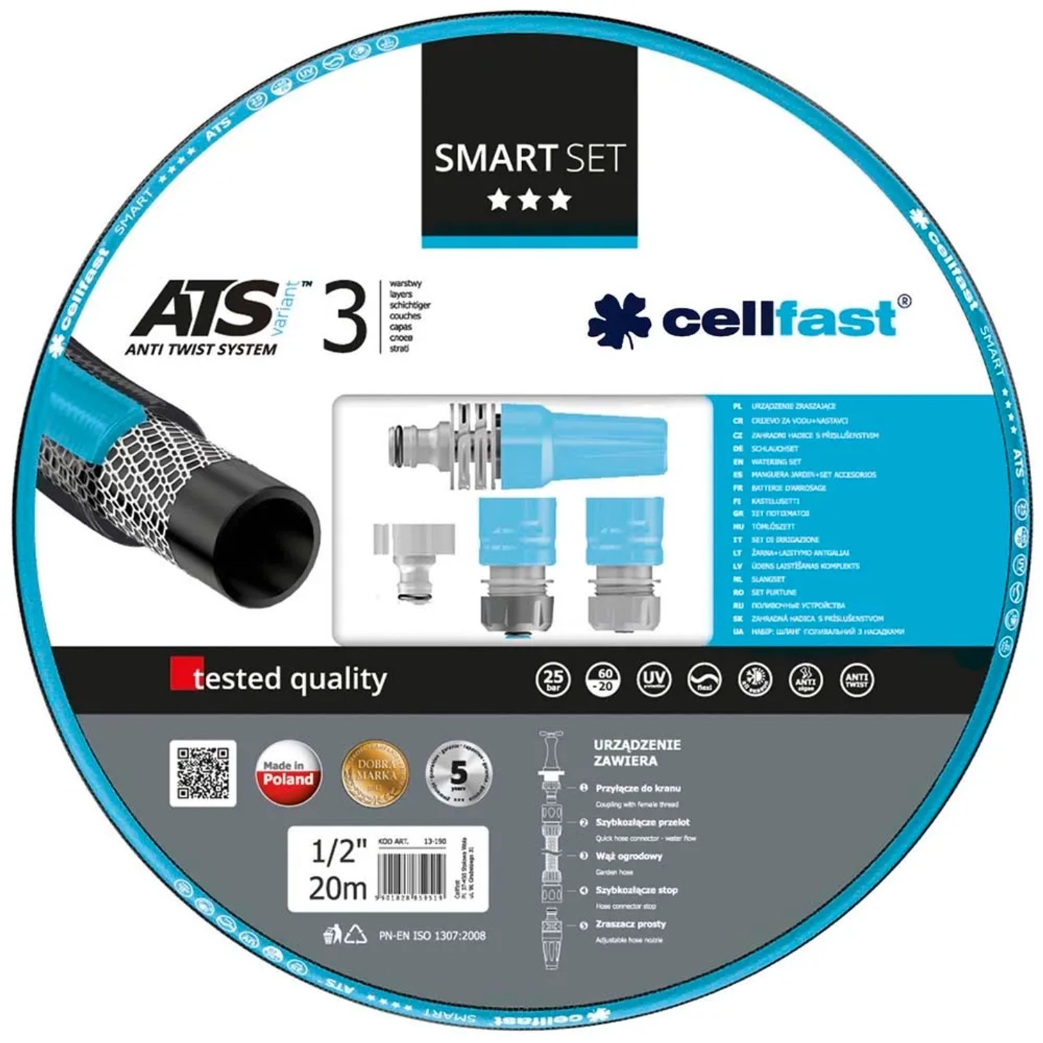 Cellfast Zestaw Smart wąż i końcówki 1/2", 20 m