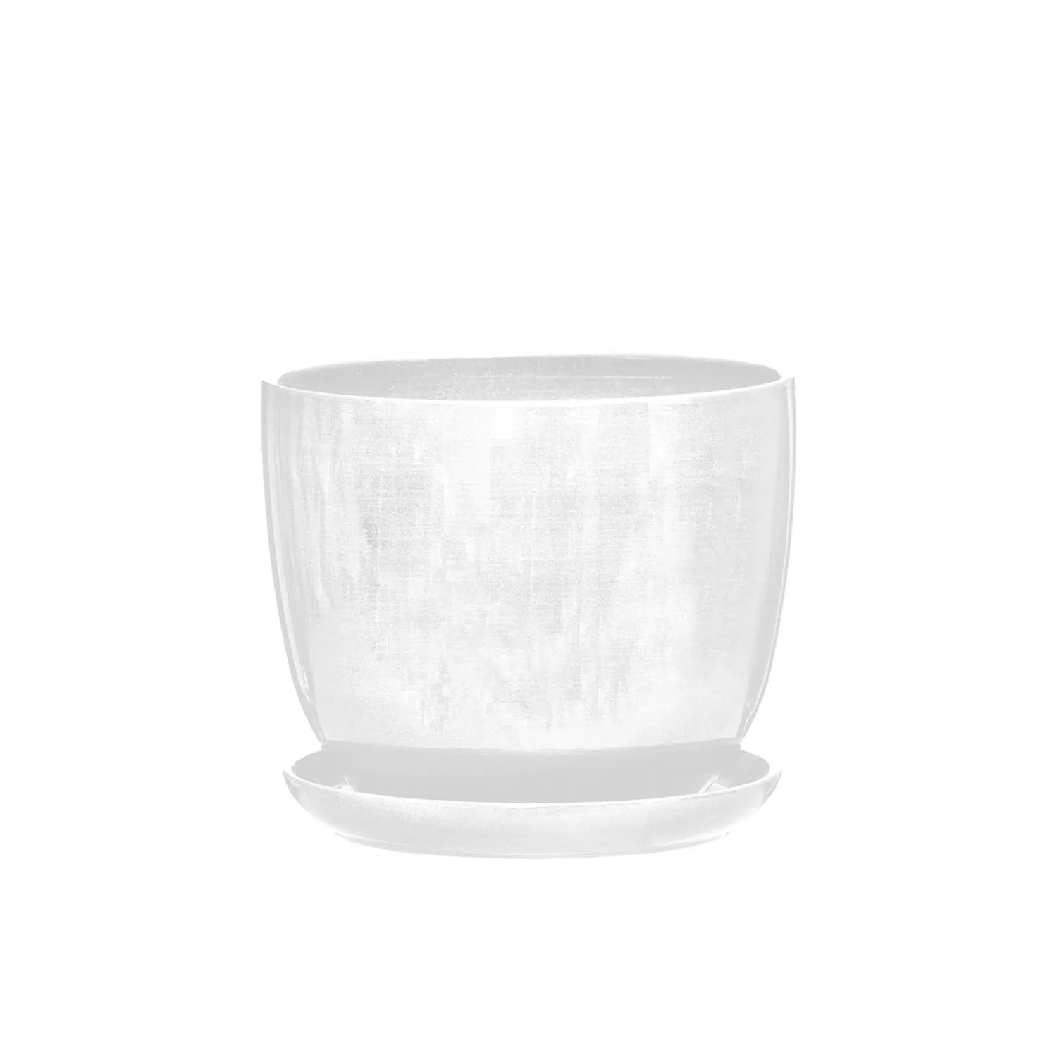 Doniczka z podstawką Sofia biały mat - 24,5 cm