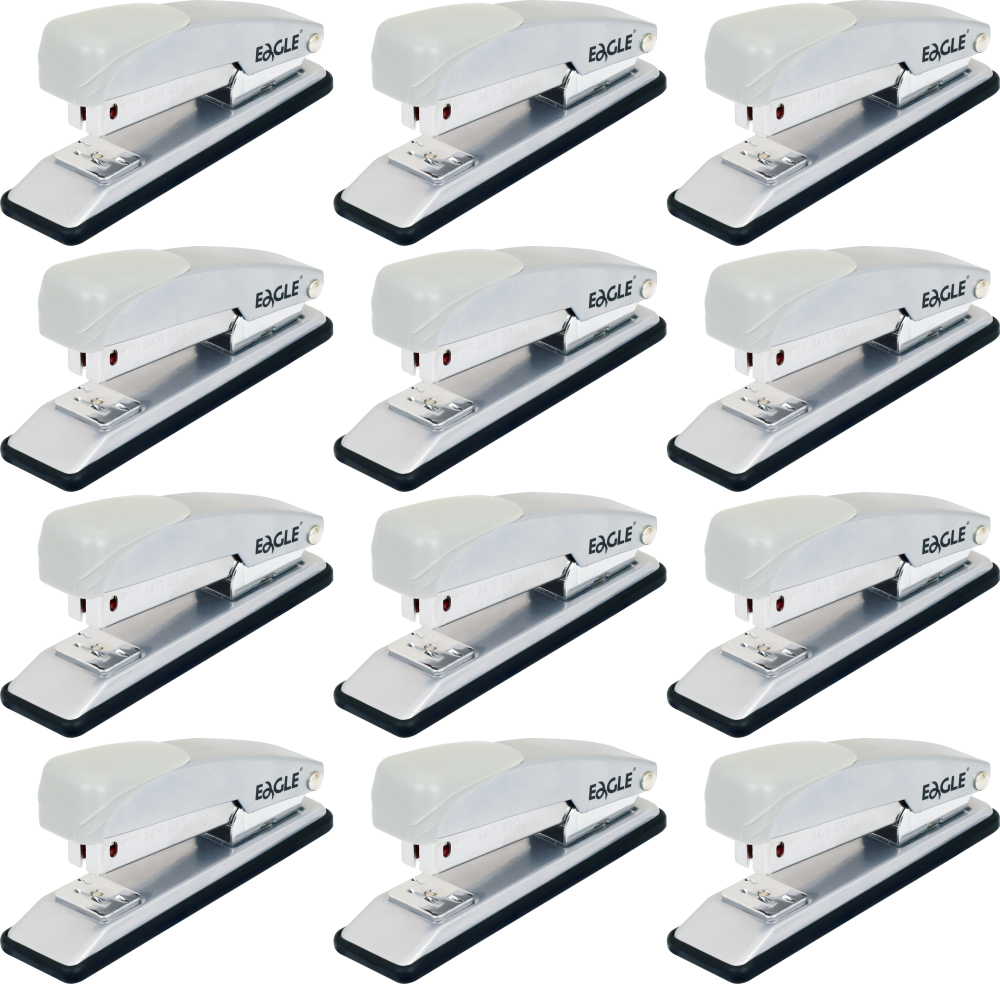12x Zszywacz Eagle 205 24/6, do 30 kartek, szary