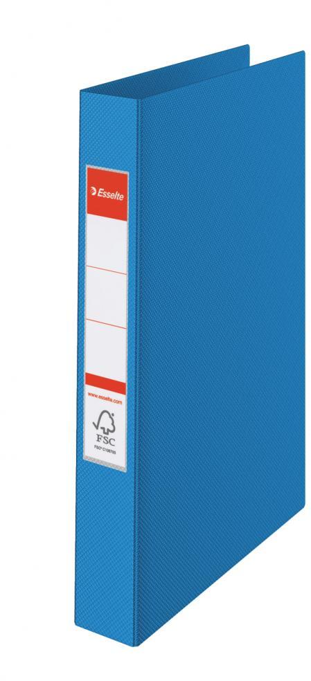 Segregator Esselte Vivida, A4, 42mm, do 190 kartek, 2 ringi, 30% PP z recyklingu, niebieski