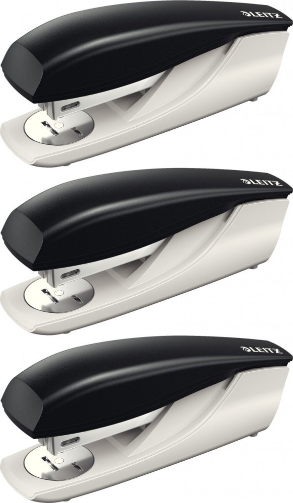 3x Zszywacz Leitz New Nexxt, do 30 kartek, czarny