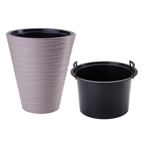 1 buc, Set de mască și ghiveci Sahara Dunes, gri taupe, 30 cm - : Mod de ambalare: 1 buc