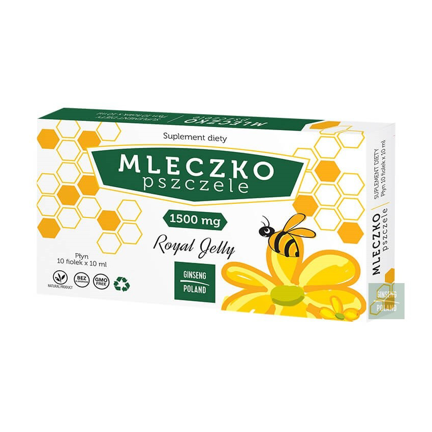 Royal jelly mleczko pszczele 1500 mg, 10 fiolek x 10 ml (data ważności: 30.09.2026)