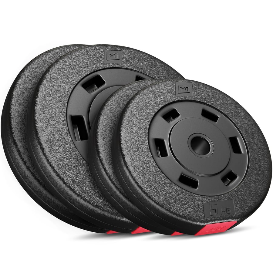 Ensemble de disques d’haltères en plastique 30 kg 2 x 5 kg; 2 x 10 kg