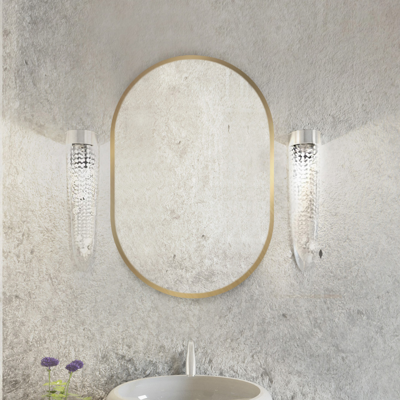 Baltica Design Tiny Border Pastille lustro 40x95 cm owalne złoty
