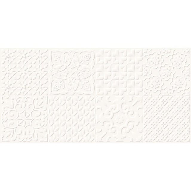 Płytka ścienna ALTERIO white patchwork structure satin 8mm 29,8x59,8