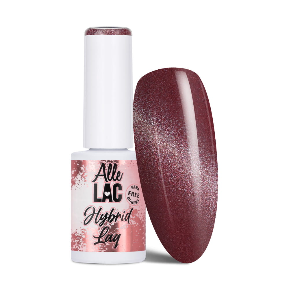 Lakier hybrydowy LED/UV Gel Polish Cat Eye CAT 6 Burgundy AlleLac HEMA/Di-HEMA Free 6g