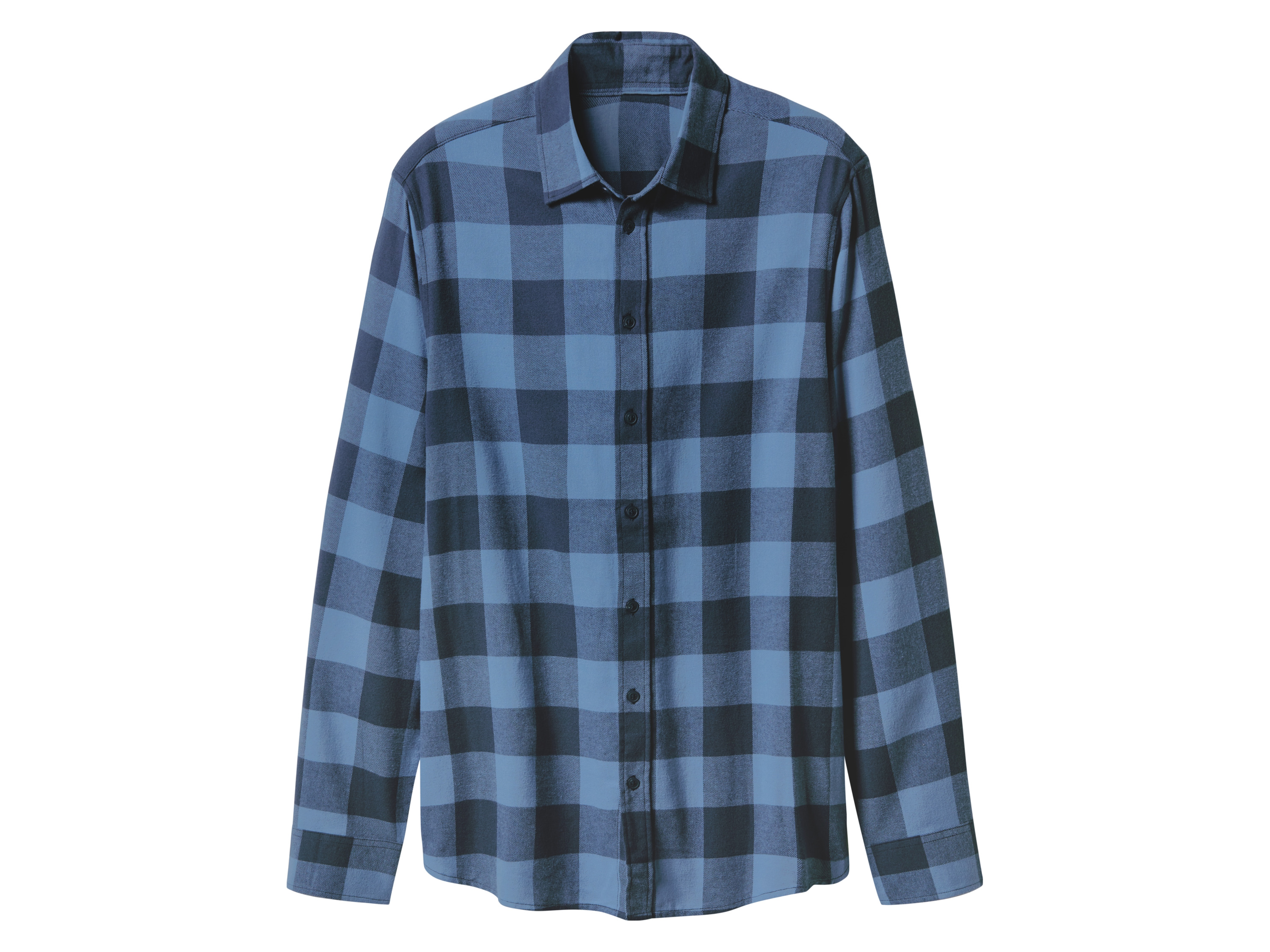esmara Men Koszula flanelowa męska z bawełny Kratka/navy/niebieski, L 41/42