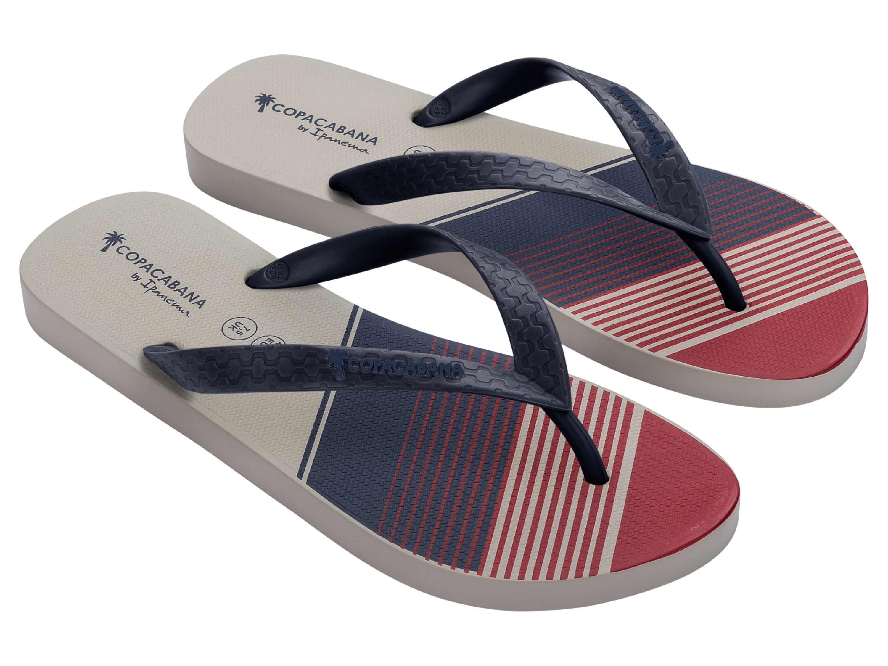 Copacabana by Ipanema Klapki japonki damskie Czerwony/niebieski/biały, 41,5
