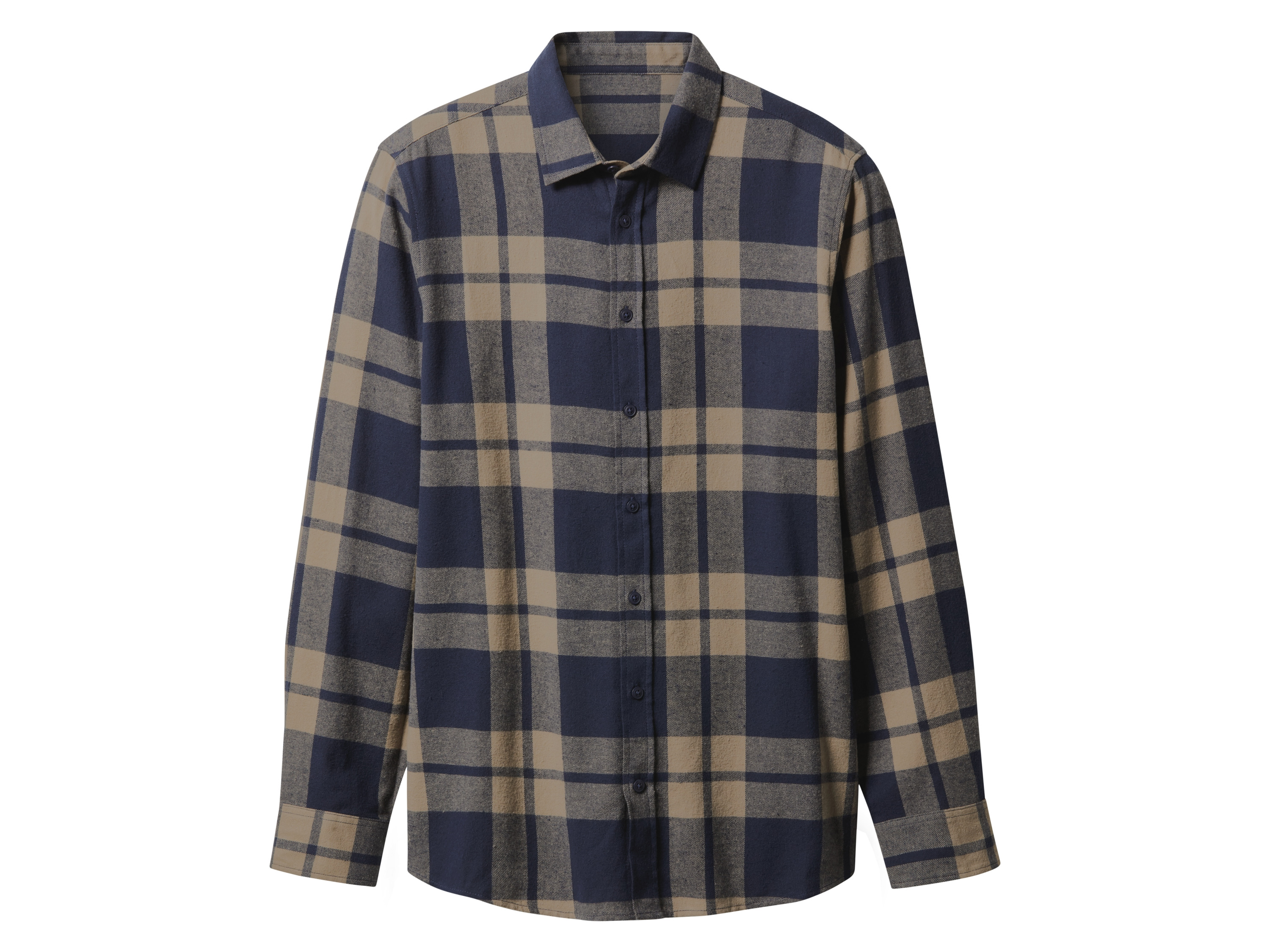 esmara Men Koszula flanelowa męska Sprawdź duży/granatowy/brązowy, XL 43/44