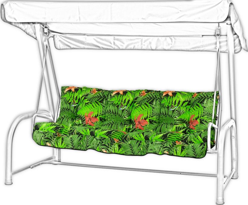 Poduszka na huśtawkę ogrodową AMPO 150 cm zielony czerwony czarny 1 szt.