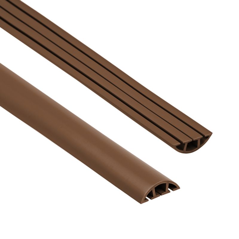 Listwa kablowa maskująca PCV 40mm QUEST, maskownica kabli, 3 kanały, półokrągła - 200 cm, brąz, 1 szt.