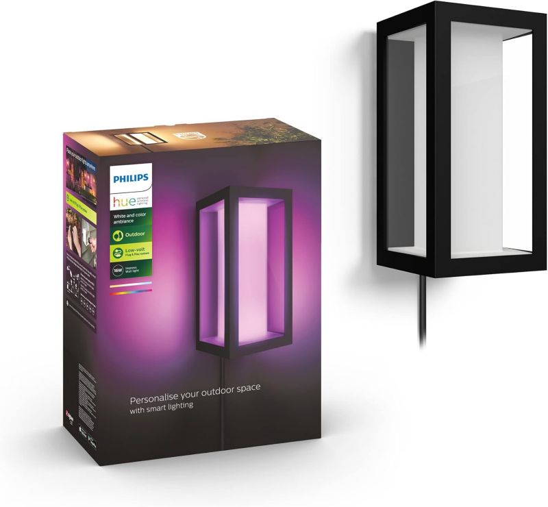 Kinkiet Ogrodowy Philips HUE Lampa Zewnętrzna 15.8W 1180lm IP65 RGB TW Czarna Inteligentna White and Color Ambiance 1 szt.