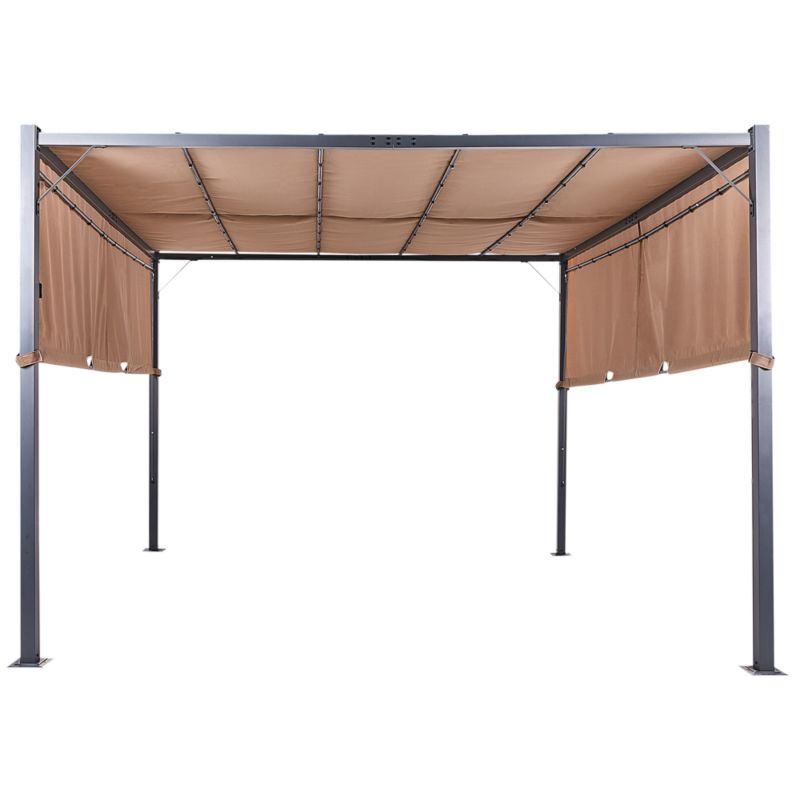 Pawilon ogrodowy LED Parga Metal 310 cm 310 cm Brązowy 1 szt.