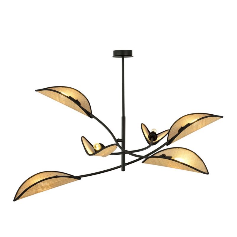 Żyrandol Emibig Lotus 1601 czarno-brązowy 102 cm szerokości 6xE14 x 10W 1 szt.