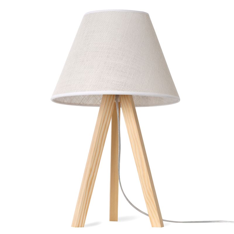 Lampa stołowa nocna trójnóg naturalny Light Home Juta 1x E27 60W abażur biały 1szt.