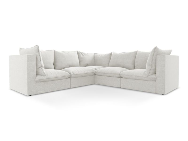 Modułowy narożnik LaMiaSofa RAVENNA z tkaniny bouclé 255x255 cm biały 1 szt.