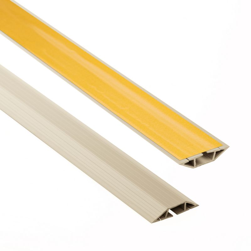 Listwa kablowa maskująca samoprzylepna PCV 80 mm QUEST, maskownica kabli, 3 kanały, trapezowa - 200 cm, beż, 1 szt.