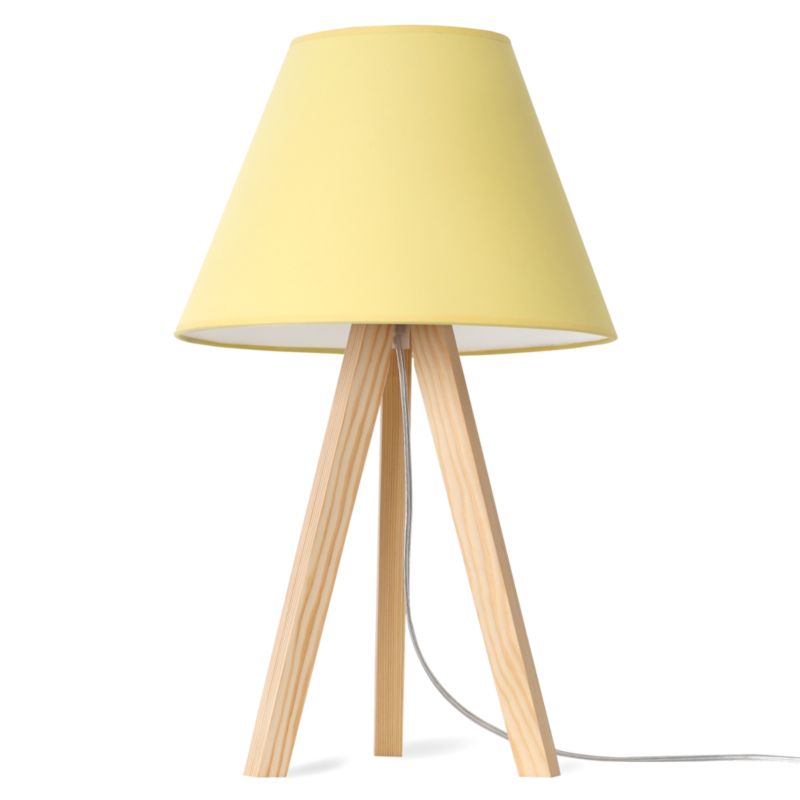 Lampa stołowa nocna trójnóg naturalny Light Home Pastel 1x E27 60W abażur żółty 1szt.