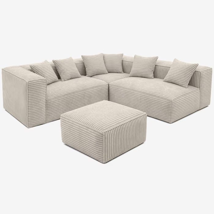 Narożnik Mebel Elite CERIO Modułowy Sztruks Nowoczesny Duży Do Salonu Beżowa 1 szt