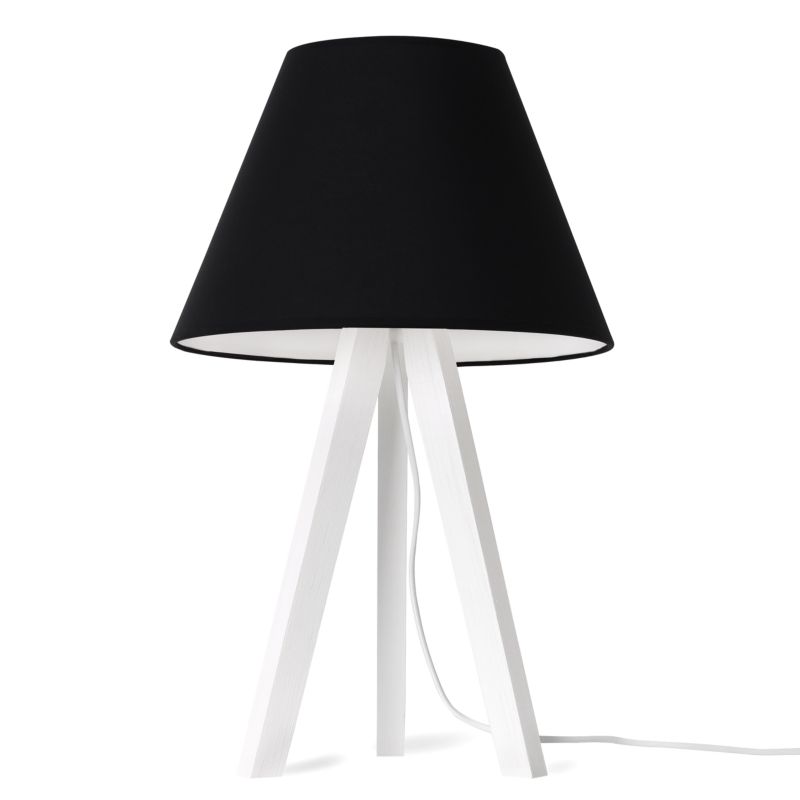 Lampa stołowa nocna trójnóg biały Light Home Gaja 1x E27 60W abażur czarny 1szt.